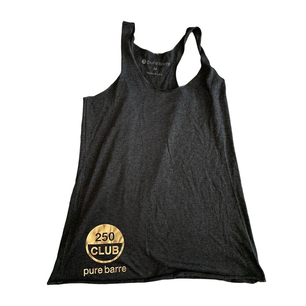 Pure Barre Tank Top Women's Medium Dark Gray‎ 250 Club Workout Fitness